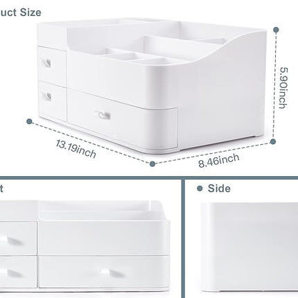 Makeup Organizer Tween Girls Gifts,Large Capacity Bathroom Organizer and Storage with Drawers Trendy Stuff ,Vanity,Bathroom Countertop,Bedroom Storage for Skincare,Cosmetics,Perfume,Brushes,Eyeshadow