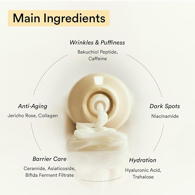 Abib Collagen Eye Crème Jericho Rose Tube for Dark Circles and Puffiness, Under Eye Fine Lines