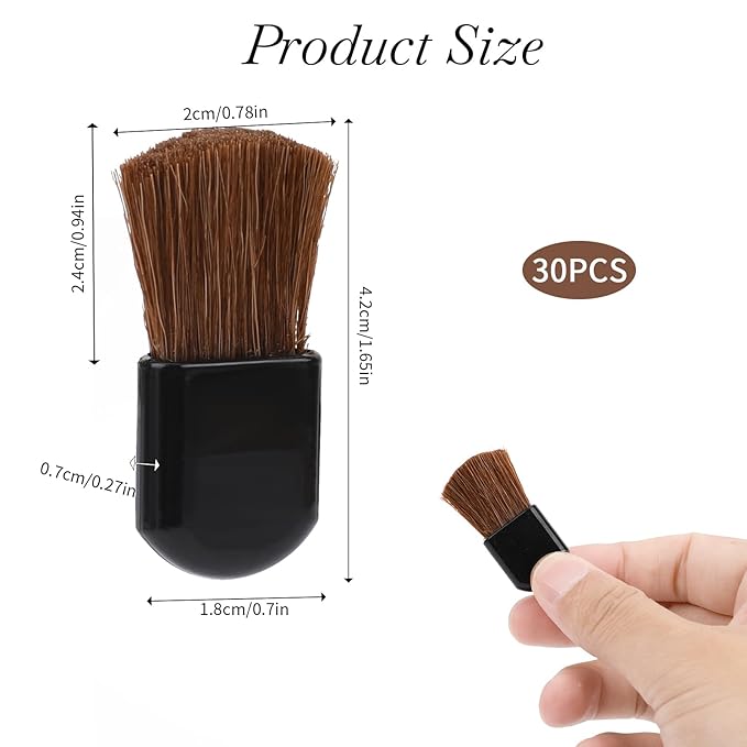 30Pcs Disposable Makeup Brushes Mini Cosmetic Brush Set - Portable Powder Brush for Loose Powder, Foundation, Blush - Beauty Tool for Mixing Liquid, Cream or Cosmetics