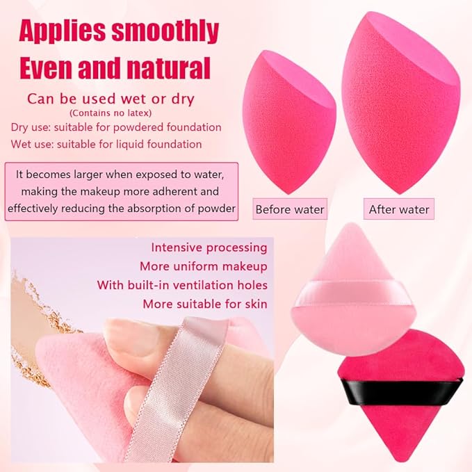 33PCS Makeup Foundation Brushes Tool Set with Sponges, Eyelash Curlers, Powder Puffs, Silicone Washing Bowls, Eye Aids, Nano Spray Bottles, Exfoliating Face Brushes, Eyebrow Trimming, Storage Bag