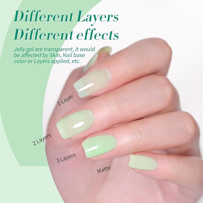 Born Pretty Christmas Green Gel Nail Polish,Jelly Transparent Gel Nail Polish, Cat Magnetic Eye,Shimmer Glitter Holographic Green Gel Polish Kit for Salon Manicure and Nail Art DIY at Home 6PCS 7ml