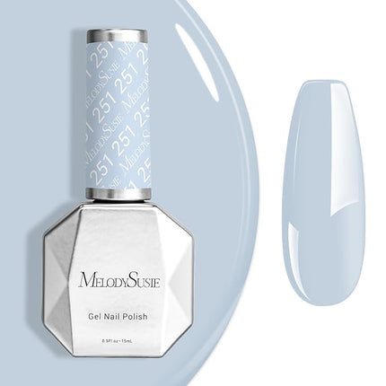 MelodySusie 0.5fl oz Gel Nail Polish,Gray Blue Color Nails Soak Off UV LED Blue Gel Polish Gift for Women Nail Art Manicure Salon DIY Nail Design Decoration at Home-251-A2041