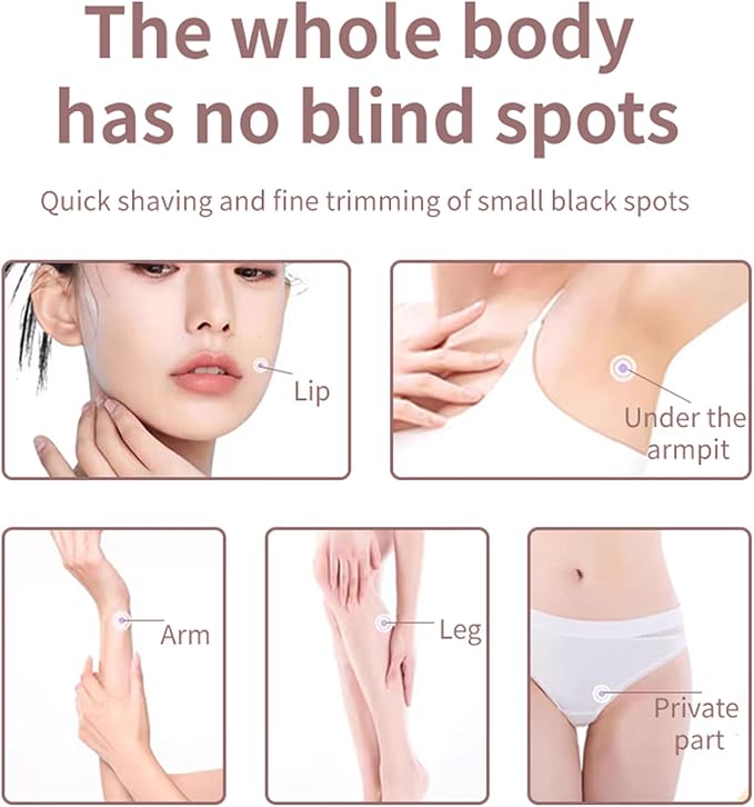 Dermave Bikini Shaver for Women, Bikini Trimmer for Women with Dual Head Shaver, Painless Wet & Dry Electric Razor for Smooth Bikini Line, Rechargeable & Portable, Beige