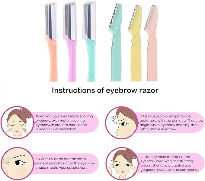 Eyebrow Razor 9 Pack, Precision Facial Hair Trimmer for Women, Eyebrow Shaper Facial Razor for Men