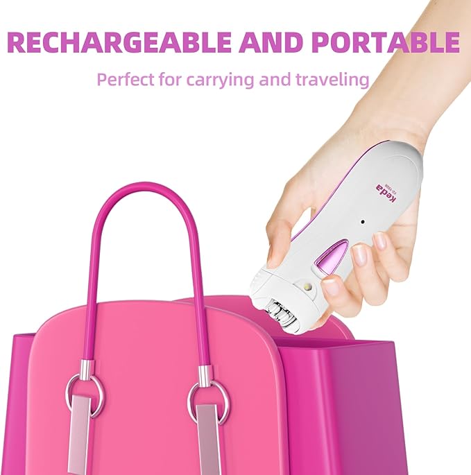 Smooth Glide Epilator for Women Face, Portable Facial Epilator for Women, Rechargeable Face Trimmer with LED Light for Facial, Armpit, Bikini and Leg
