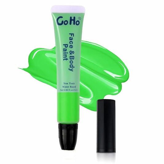 Go Ho Light Green Face Paint Stick,Green Accessories,Water Based Cream Body Paint Washable,Highly Pigmented,Smooth and Safe for Skin,Halloween Cosplay SFX Makeup