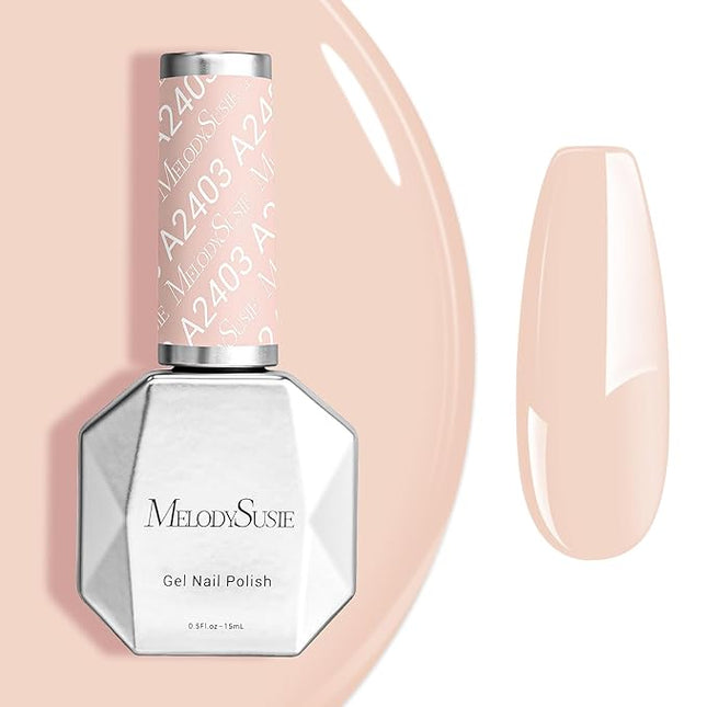MelodySusie 15ML Nude Gel Nail Polish,Nails Soak Off UV LED Nude Pink Gel Polish Gift for Women Nail Art Manicure Salon DIY Nail Design Decoration at Home-A2403