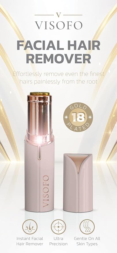 Facial Hair Removal for Women | Electric Razor Device Small Mustache Dermaplaning Remover Tools Tweezers Epilator Trimmer Face Dermaplane Shavers Beauty Gadgets Set Accessories by VISOFO (Agate)