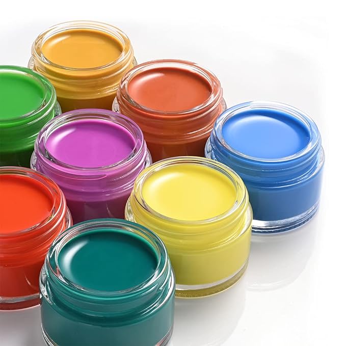 4 Pack 1oz Small Glass Containers with Lids, Tecohouse Glass Jars with White Lids & Inner Liners, Mini Travel Toiletries Container for Slime, Makeup, Cream, Lotion, Cosmetic