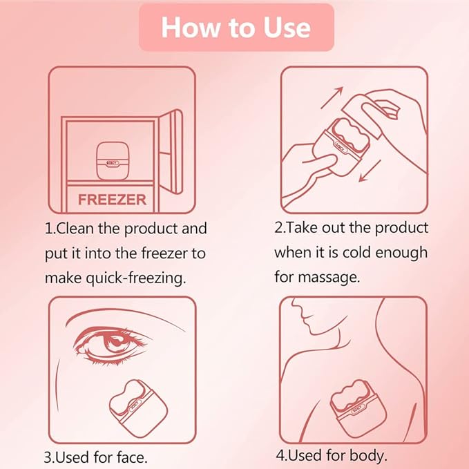 OPENDGO Ice Roller for Face Facial Massager for Eye Puffiness, Reduces Wrinkles, 2 in 1 Facial Skin Care Tool for Body Cold Therapy Tools