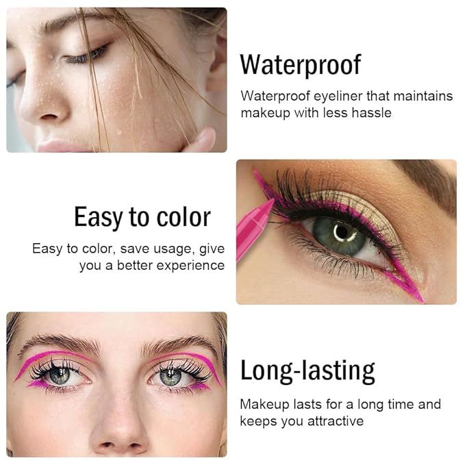 Kaely Gel Eyeliner Pencil for Women, Rose Red Eye Liner Waterproof Smudge Proof with Sharpener, Waterline Eye Makeup Liners, delineador de ojos contra el agua, Vegan & Cruelty-Free, 21