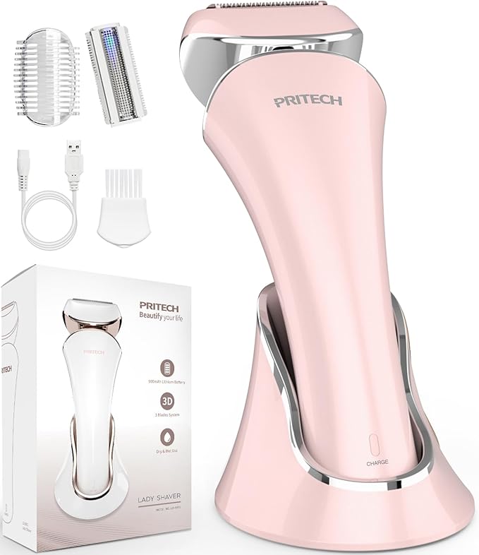 Electric Shaver for Women Rechargeable Wet Dry Electric Razor for Women, Waterproof Lady Shaver for Legs Arm Underarm Bikini Public Body Razor with One Extra Foil Blade