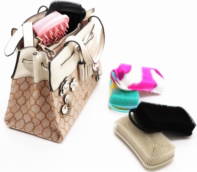 2Pack Dual Sided Silicone Body Scrubber for Exfoliating, Shower&Scalp Massage, 2 in 1 Bath&Shampoo Brush,Soft Body Exfoliator Silicone Loofah Shower Scrubber Brush for All Kinds of Skin