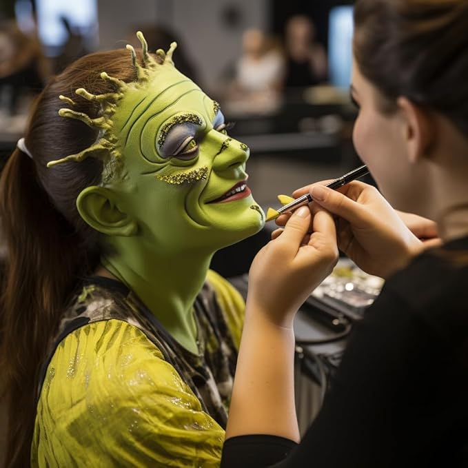 CCbeauty Ogre Green Face Paint Stick, Face Painting Kit, Witch Green Cream SFX Makeup Foundation, Professional Hypoallergenic Body Paint for Halloween Costume Party, Goblin, Hulk, Shrek, Fiona Makeup