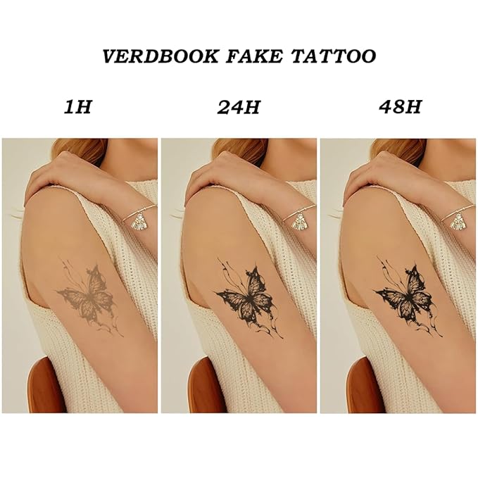 Waterproof Temporary Tattoos: 2-Sheet Tattoo Kit with Realistic Body Stickers, Semi-Permanent Tattoos for Adults Lasting 7-15 Days – Safe for Men & Women, Grid Dragon Pattern