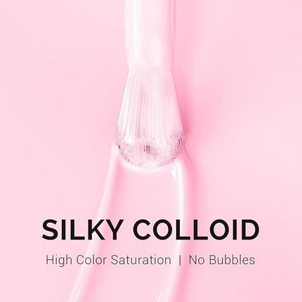 MelodySusie 0.5fl oz Sakura Pink Gel Nail Polish, Nails Soak Off UV LED Bright Pink Gel Polish Gift for Women Nail Art Manicure Salon DIY Nail Design Decoration at Home-A2604