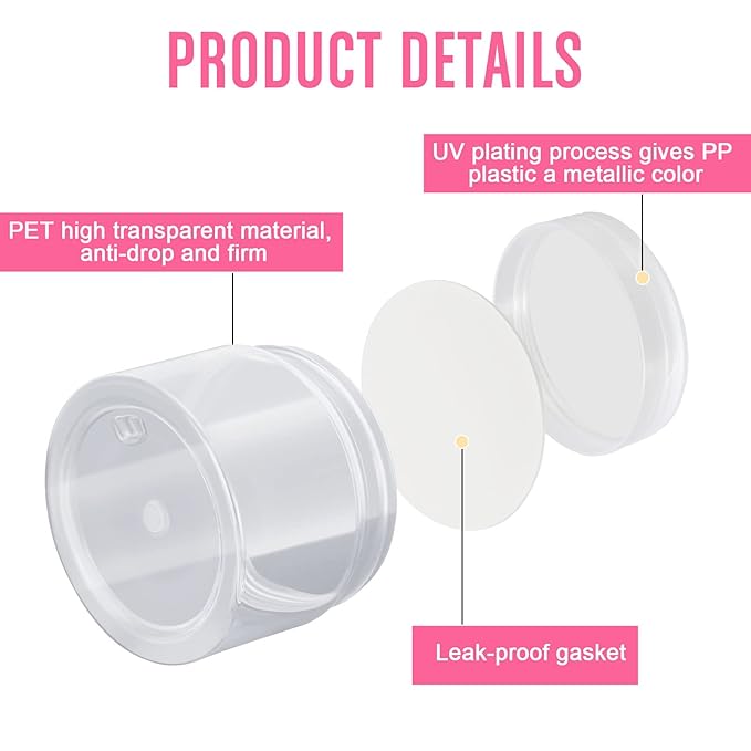 Patelai 4 Pieces Round Wide-mouth Leak Proof Plastic Container Jars with Lids for Travel Storage Makeup Beauty Products Face Creams Oils Salves Ointments DIY Making(4 Ounce,Clear)