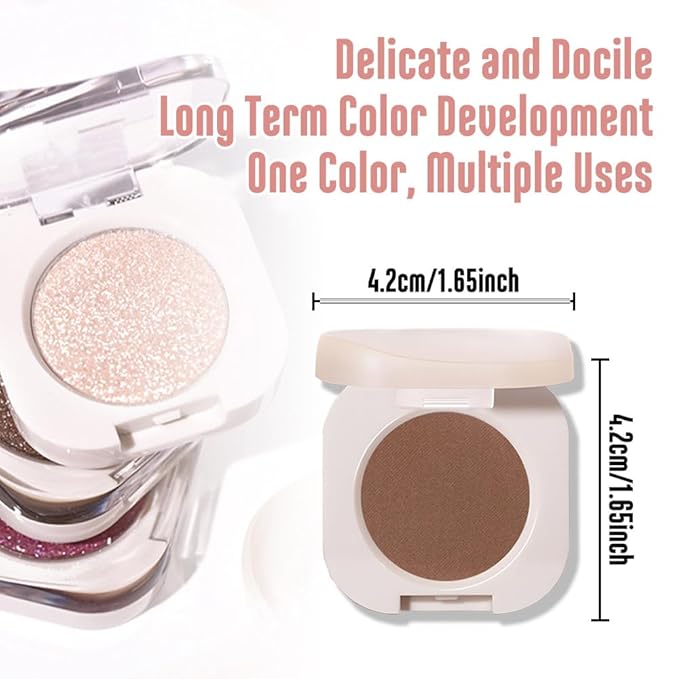 Matte Single Eyeshadow Palette Makeup for Green Blue Eyes, Dark Brown Matte Eyeshadow For Women, Holographic Multichrome Cream Iridescent Single Monochrome Eye Shadow Makeup