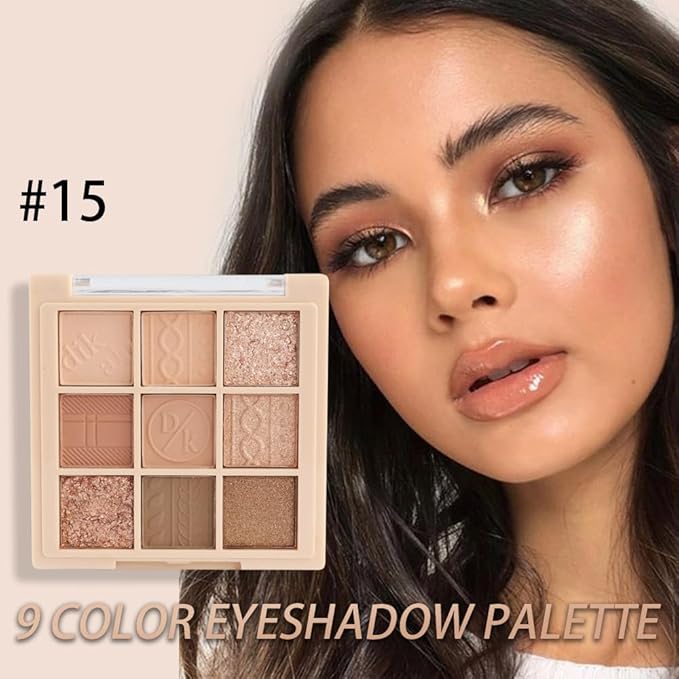 9Colors Neutral Eye Shadow Palette Eyeshadow Kit Nudes,Matte Glitter Natural Neutral Eyeshadow Palettes for Hazel Eyes Long Lasting Naturing-Looking Travel Eyeshadow Nude Palette