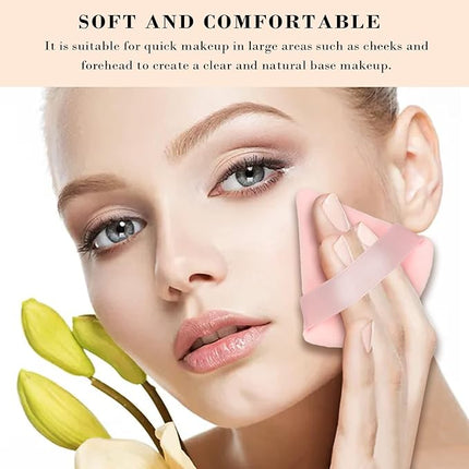 8Pcs of Triangular Powder Puff Makeup Sponges, Made of Super-soft Velvet, Designed for Contouring, Eye, and Corner, Beauty Blender Foundation Mixing Container.