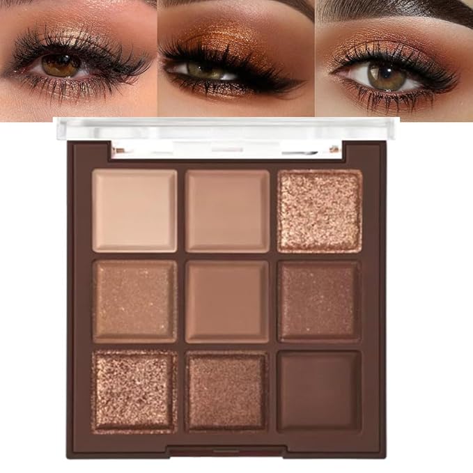 Neutral Nude Brown Smokey Eye Shadow Palette,Rose Gold Bronze Naked Cream Eyeshadow Palette Makeup,Natural Eyeshadow for Eyes Long Lasting Naturing-Looking