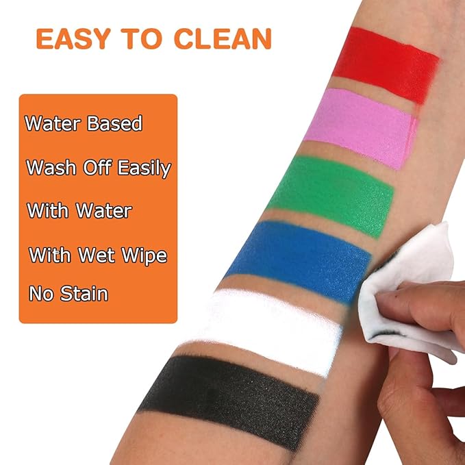 Depvision Face and Body Paint 1.7oz Cream Makeup 50ml Water Based Face Painting Special Effects For Adults Children Kids Halloween Christmas Party Stage Cosplay (Orange)