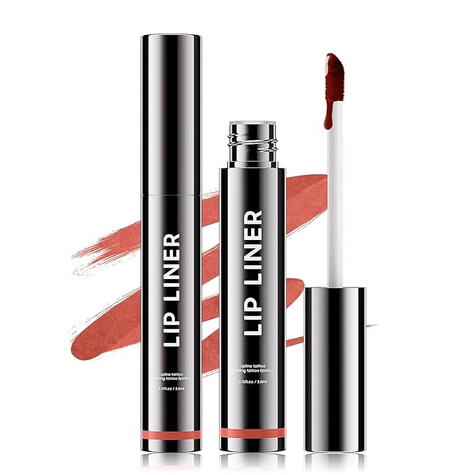 Lip Stain - Long Wear Tattoo Lip Liner, Waterproof & Transfer-proof Peel Off Lip Stain with Matte Finish, Lip Tint For All Skin Types, Great Gifts for Women (Rose)