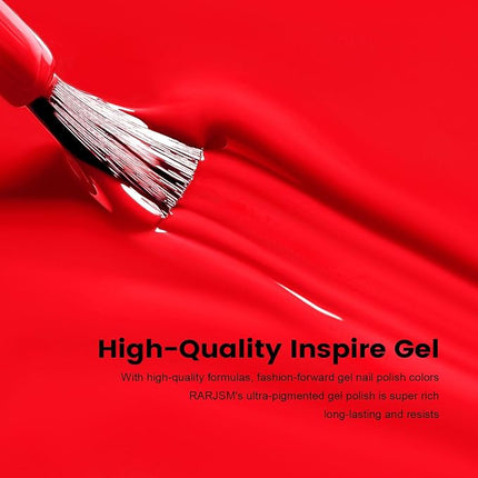 RARJSM Red Gel Nail Polish BrightRed GelNailPolish 1PCS 15ML Opaque Long Lasting NeonRed GelNail Polish Soak off U V Curing Required Nail Art French Manicure Salon DIY at Home
