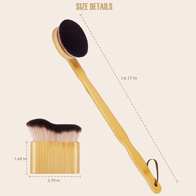 Self Tanner Brush Body Self Tanning Brush for Self Tan Makeup Brush Kabuki Self Tanner Back Applicator Brushes Face Self Tanning Blending Brushes Leg Makeup Brush for Self Tanner Applicator Set 2