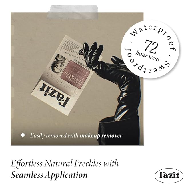 Fazit Makeup Patches - Rose Gold - Face Glitter Makeup Speckles - Glow Up Makeup Patches - Face Glitter Speckles Patches - Cute Glitter Makeup Accessories for Women - Cosmetic Glitter for Face