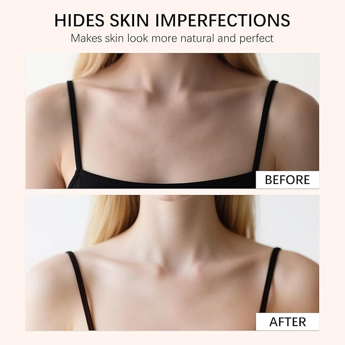 Body Coverage Perfector with Brush - Waterproof Leg & Body Makeup No Transfer, Tattoo & Scar Cover Up Full Coverage, Complexion Perfector for All Skin Tones (Natural Radiance)