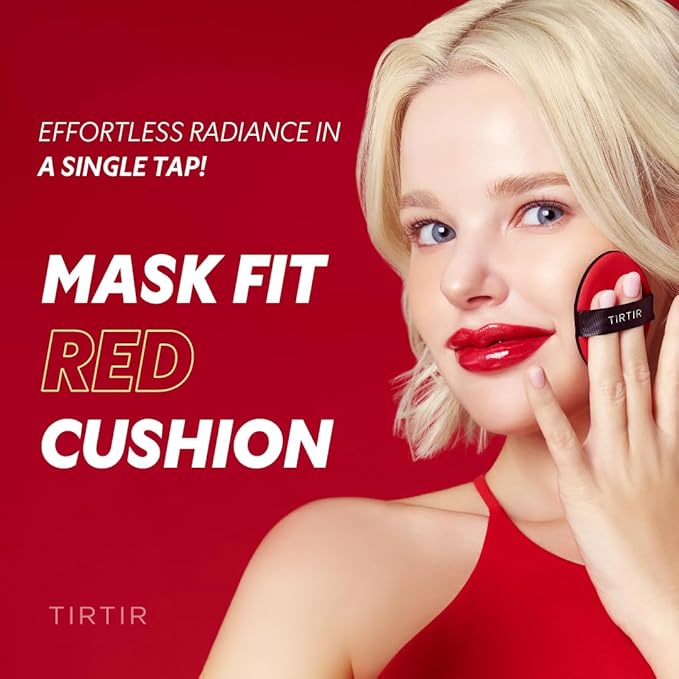 [*Mini Size*] TIRTIR Mask Fit Red Cushion Foundation | Full coverage, Weightless, Skin fit, Satin Glow Finish, Korean Makeup, beauty, Tattoo cover up, Buildable (#55N Espresso, 0.15 Fl Oz)