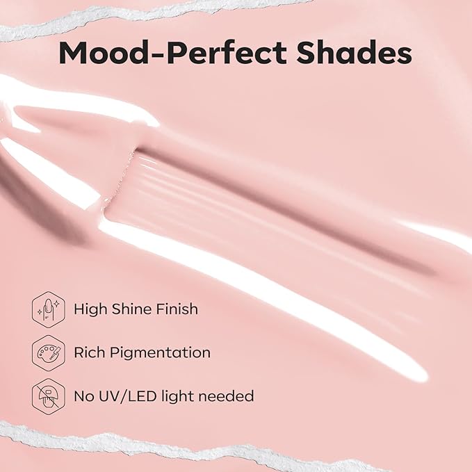 modelones Pastel Pink Nail Polish, Light Pale Pink 15 ml Quick Dry Nail Lacquer Strengthener Long Last Shine Fingernail Toe Nail Art DIY Home Travel Manicure Gift for Women Girls 0.5 Fl Oz