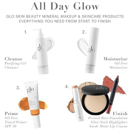 Glo Skin Beauty Pressed Base Powder Foundation Makeup (Beige) - Flawless Coverage for a Radiant Natural, Second-Skin Finish