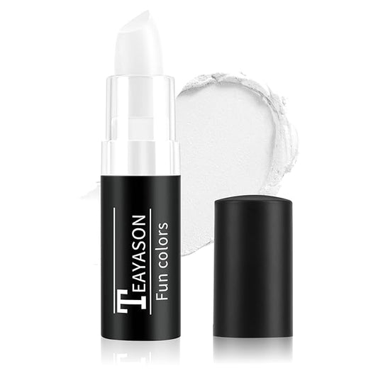 White Face Body Paint Stick, Matte Lipstick White Foundation Makeup Face-Paint, Long Lasting Waterproof Face Makeup for Halloween Zombie Clown Vampire Skeleton Skull Joker