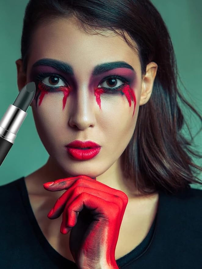 Mysense Dark Green Face Body Paint Stick, Eye Black Stick for Football Baseball Softball, Cream Body Painting for Halloween SFX Cosplay Green Makeup