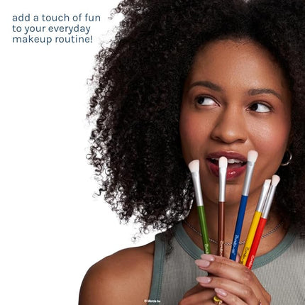 The Crème Shop Miffy Everyday Essentials Eyeshadow Brush Set and Travel Bag, Cute Miffy Pouch, 5 Eye Makeup Brushes, Korean Beauty, Blending Brush, Shading Brush, Precise Brush, Angled Shading