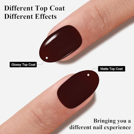 Imtiti Dark Red Gel Nail Polish, 1 Pcs 15ml Chocolate Brown Autumn Winter Gel Polish UV LED Soak Off Nail Art Manicure at Home Gift for Women Girl
