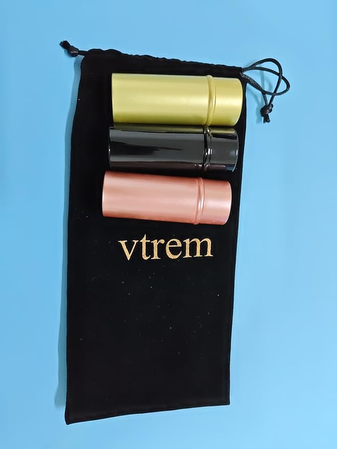 Vtrem 3 Colors Retractable Makeup Brush Travel Blush Brushes Kabuki Foundation Brush Portable Face Powder Brush Mini Makeup Brush Set with Cover, Red/Black/Brown