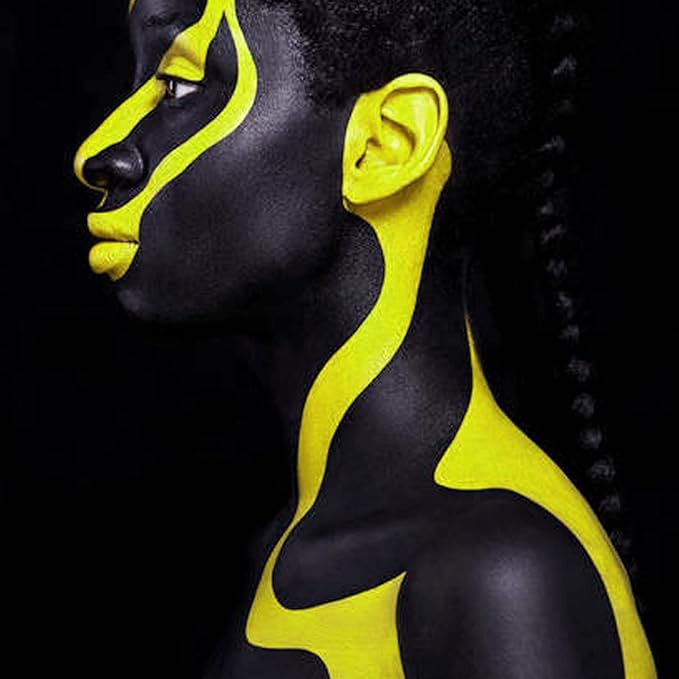 MEICOLY Yellow Face Body Paint, 30g/1.05oz Water Based Washable Body Paint for Halloween Lion Tiger Cosplay Makeup, Single Face Painting for Adults and Children