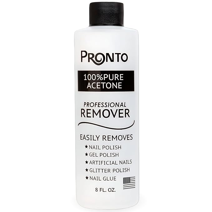 Pronto 100% Acetone Gel Nail Polish Remover - Gel Polish Remover for Nails | Acetone Nail Polish Remover For Nails for Removal of Glue, Gel, Acrylic & Dip | Gel Polish Remover, 8 Fl oz