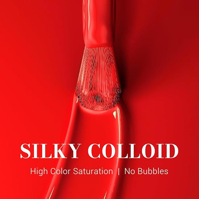 MelodySusie Light Red Gel Nail Polish, 0.5 fl oz Soak Off UV LED Bright Red Gel Polish Gift for Women Nail Art Manicure Salon DIY Nail Design Decoration at Home-068-A2805