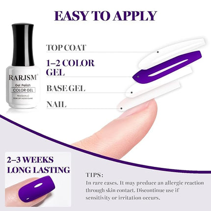 RARJSM Violet Purple Gel Nail Polish 1PCS 15ML Long Lasting Opaque Rich Purple Milky Creamy Gelpolish Soak off U V Curing Required Nail Art French Manicure Salon DIY at Home
