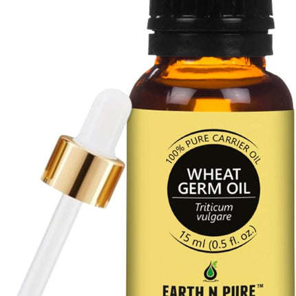 Earth N Pure Wheat Germ Oil (Gehu Oil) Cold Pressed, Natural and Therapeutic Grade - 15 ml