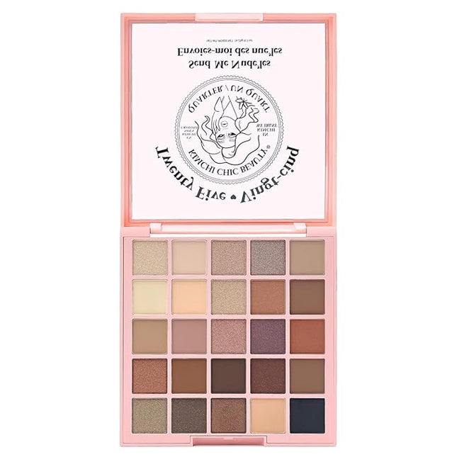 Kimchi Chic Beauty Twenty Five Eyeshadow Palette - 25 Shimmer & Matte Shades for Day to Night Looks, Cruelty Free & Vegan Send Me Nude'Les 0.5 oz