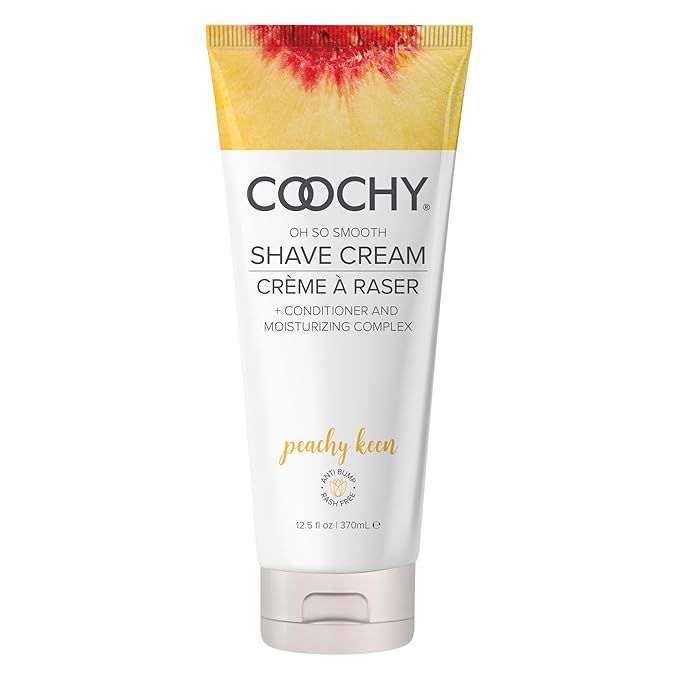Coochy Shave Cream - Moisturizing Shave Lotion - Gentle Intimate Shaving Cream - For Bikini Area, Underarms, Legs & More - Rash-Free, Hydrating Formula - Peachy Keen, 12.5 oz