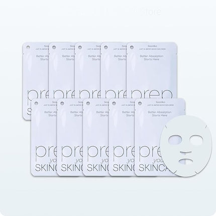 Just-In-Water Mochi Skin Mask – Korean Prep Sheet Mask for Absorption Boost, Cooling Hydration, Oil & Moisture Balance, Vegan & Non-Sticky for Sensitive Skin (10 Pack)