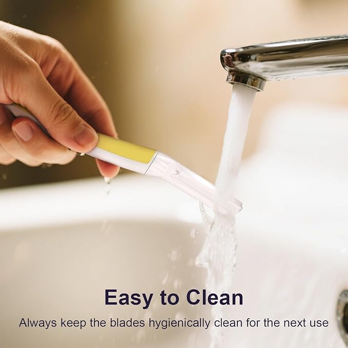 Dermaplane Razor - Facial Razor for Women - Dermaplaning Tool, with 19 Microblades for Face, Peach Fuzz Remover, Remove Facial Hair for Smoother Skin and Perfectly Shape Brows, Solar Veil