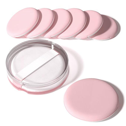 MOHOPE 8Pcs Air Cushion Makeup Sponges for Foundation with Portable Box | Latex-Free Blending Sponge for Liquid, Cream, Foundation and Powder | Round Powder Puff | Pink