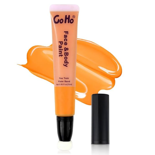 Go Ho Orange Face Paint Stick,Water Based Cream Orange Face Body Paint Washable for Halloween Cosplay SFX Tiger Pumpkin Makeup
